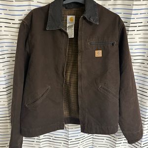 Vintage Carhartt Detroit Jacket J97 Dark Brown LT Large Tall